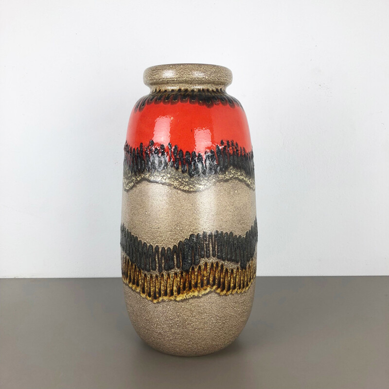 Vintage german Fat Lava 284-53 Vase by Scheurich in ceramic 1970