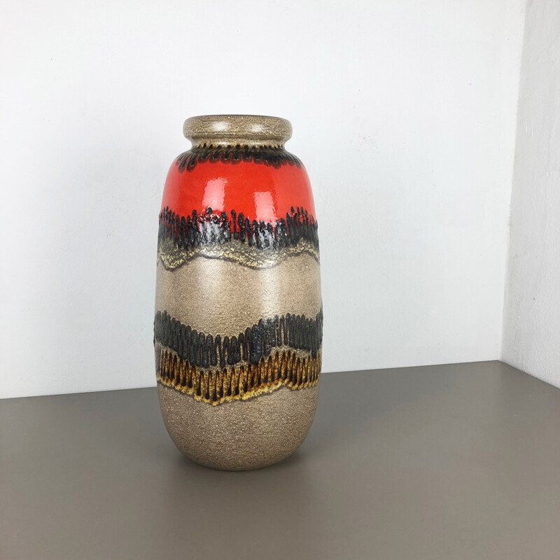 Vintage german Fat Lava 284-53 Vase by Scheurich in ceramic 1970