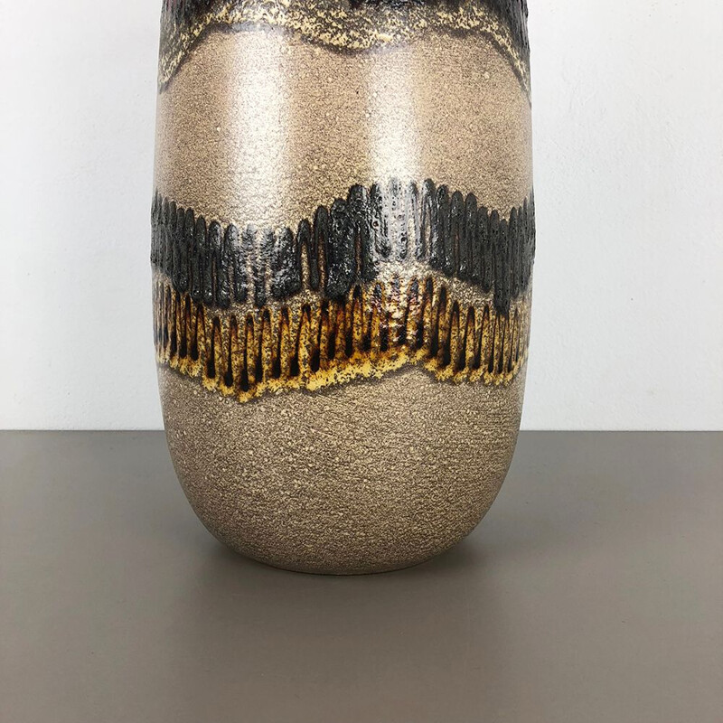 Vintage german Fat Lava 284-53 Vase by Scheurich in ceramic 1970