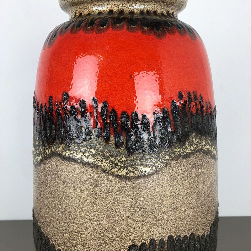 Vintage german Fat Lava 284-53 Vase by Scheurich in ceramic 1970