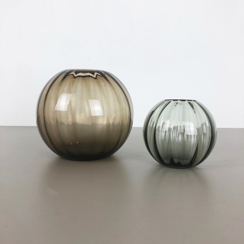 Ensemble de 2 vases boule vintage pour WMF Allemagne en verre