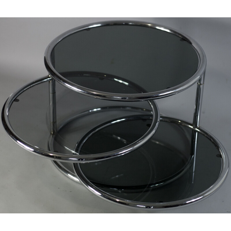 Vintage italian coffee table for Morex in glass and steel 1970