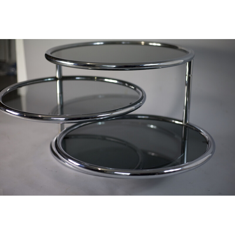 Vintage italian coffee table for Morex in glass and steel 1970