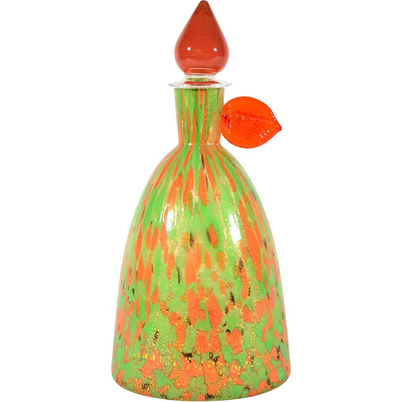 Vintage Bottle in Murano Glass by Carlo Moretti, Italy
