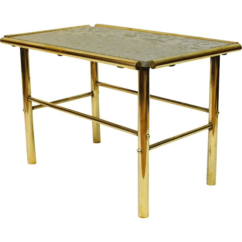 Vintage marble and brass rectangular table