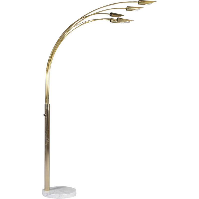 Italian floor lamp in brass and marble