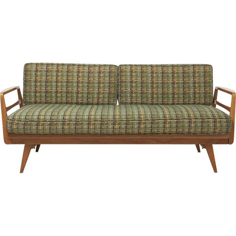 Green daybed in oak by Wilhelm Knoll