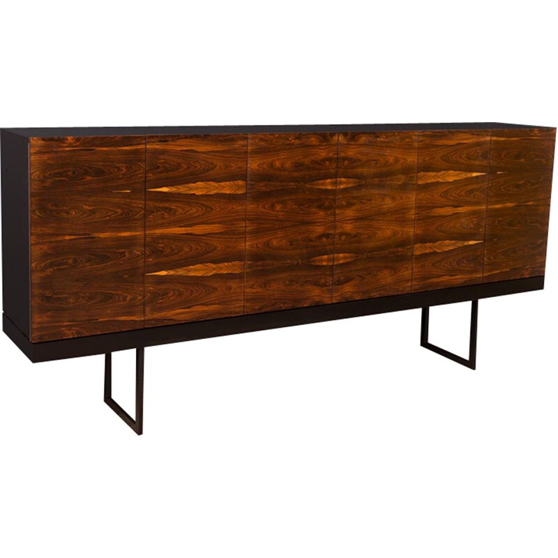 Vintage rosewood sideboard with steel legs