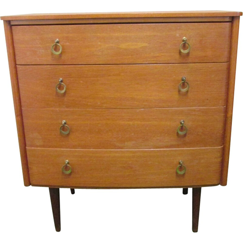 Vintage chest of drawers in teak with 4 drawers,1960