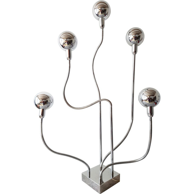 Vintage Hydra floor lamp for Charpentier in steel 1970