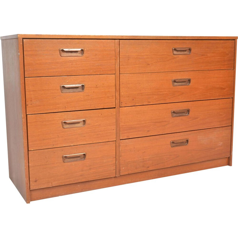 Vintage chest of drawers with 8 drawers in teak 1960