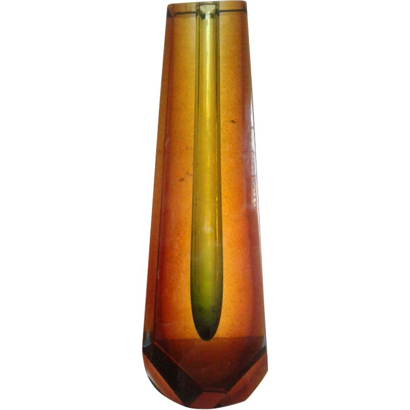 Vase vintage en verre de Murano, Sommerso, Flavio Poli 