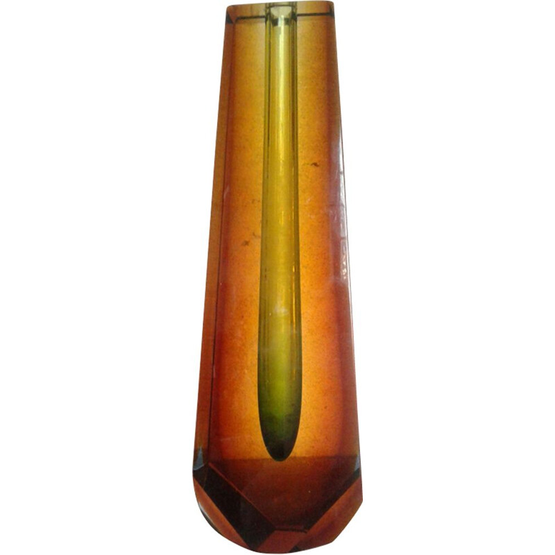 Vintage vase in Murano glass, Sommerso, Flavio Poli 