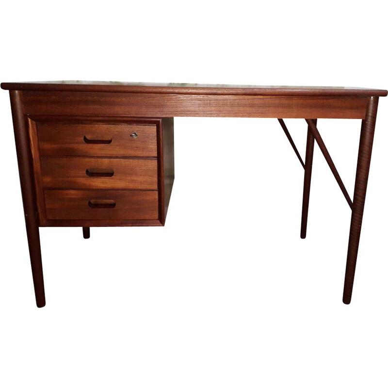 Vintage desk in teak, three drawers 