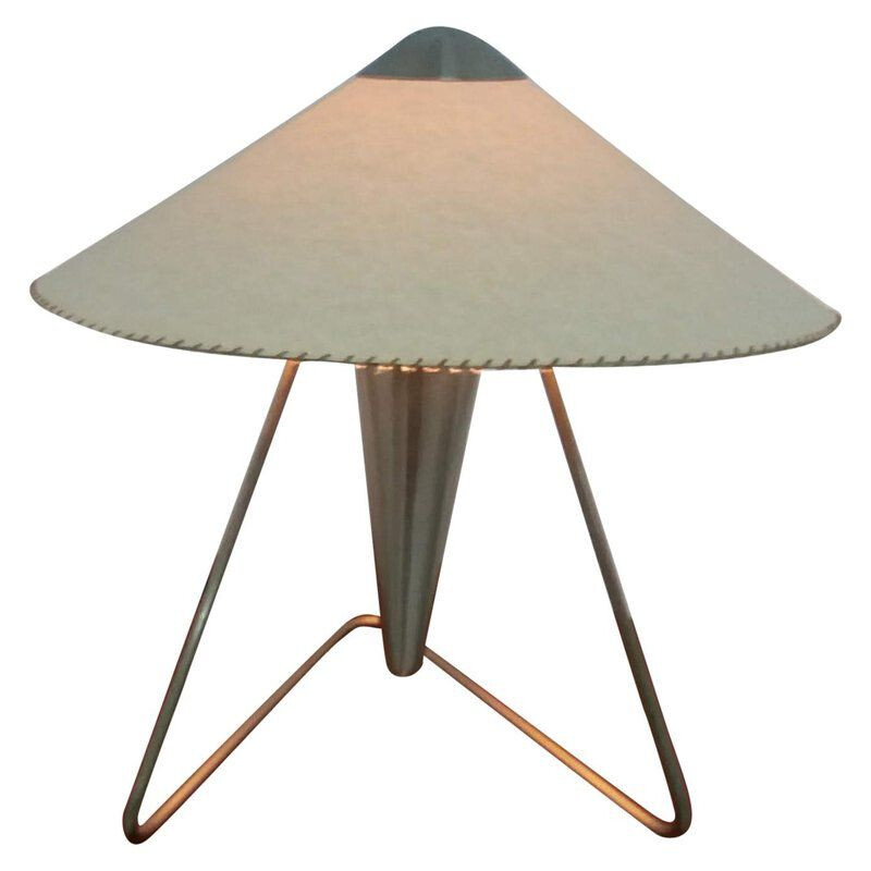 Vintage lamp by Frantova for Okolo in beige paper and metal 1950