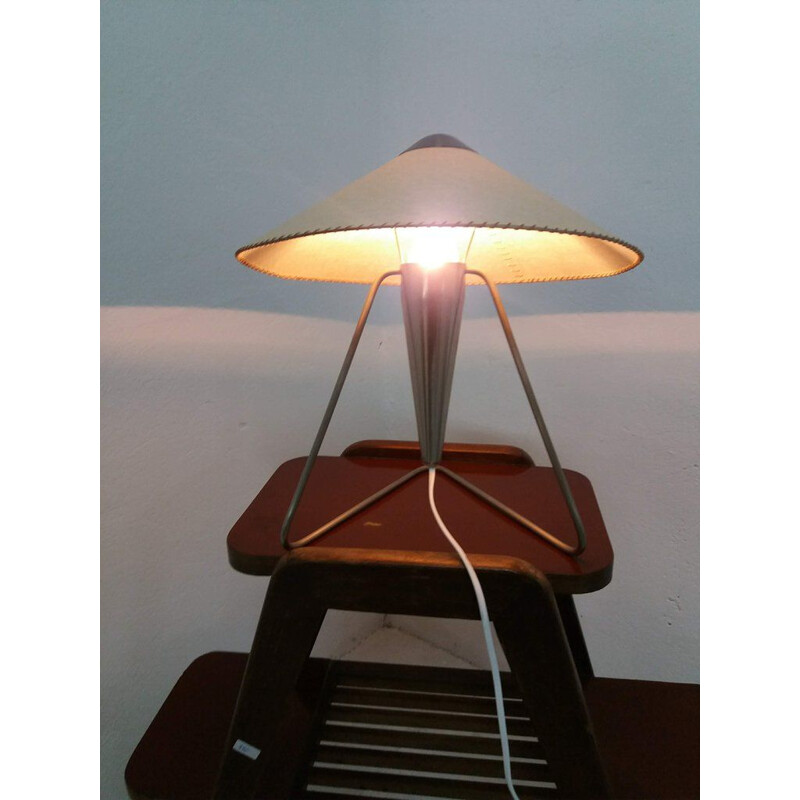 Lampe vintage de Frantova pour Okolo en papier beige et métal 1950