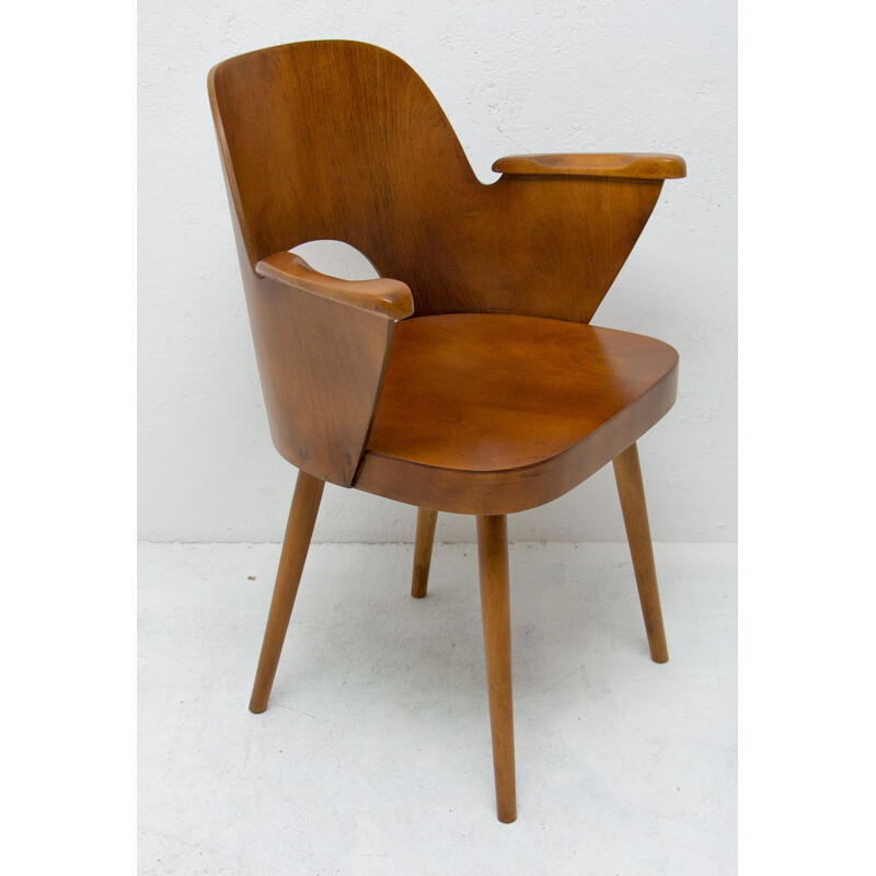 Fauteuil vintage par Oswald Haerdtl en bois contreplaqué 1960