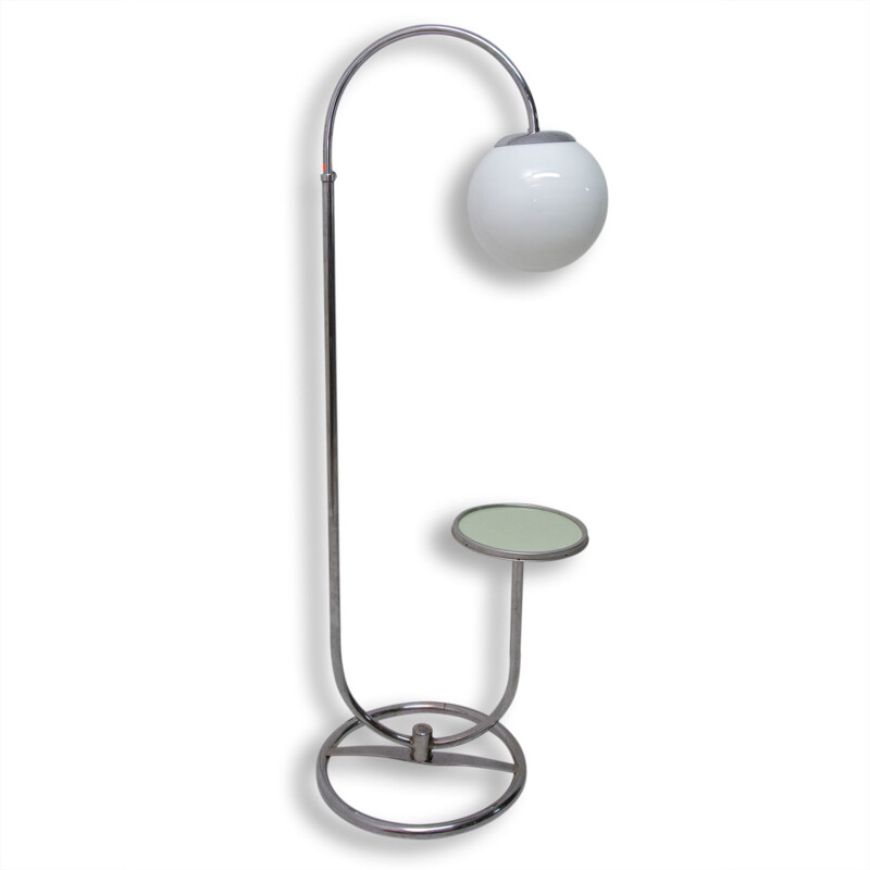 Vintage chrome Bauhaus floor lamp by Robert Slezak