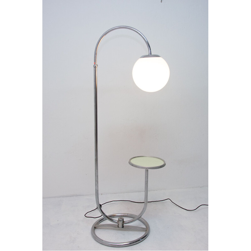 Vintage chrome Bauhaus floor lamp by Robert Slezak