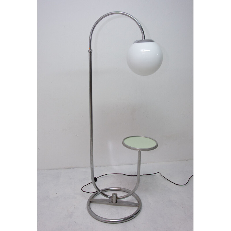 Vintage chrome Bauhaus floor lamp by Robert Slezak