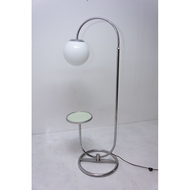 Vintage chrome Bauhaus floor lamp by Robert Slezak