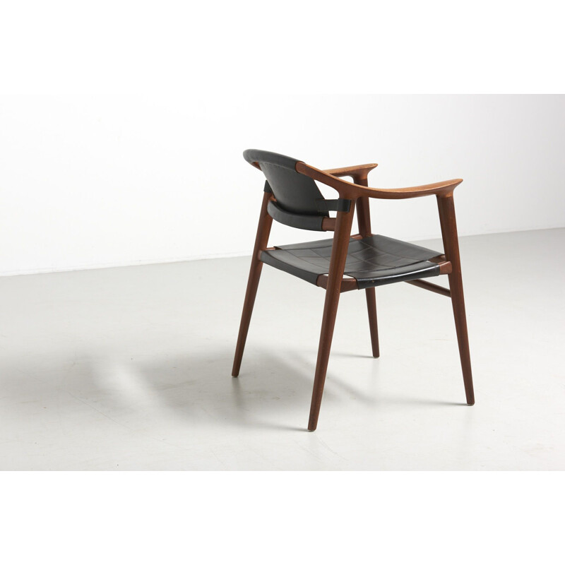 Bambi chair in black leather by Rastad & Relling