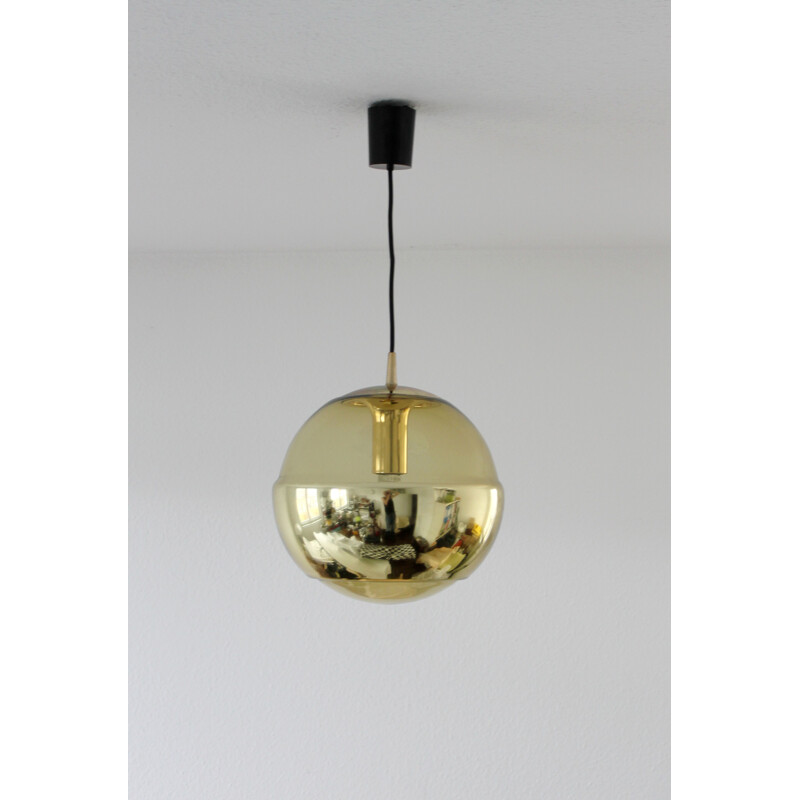 Golden pendant lamp in glass by Peill & Putzler