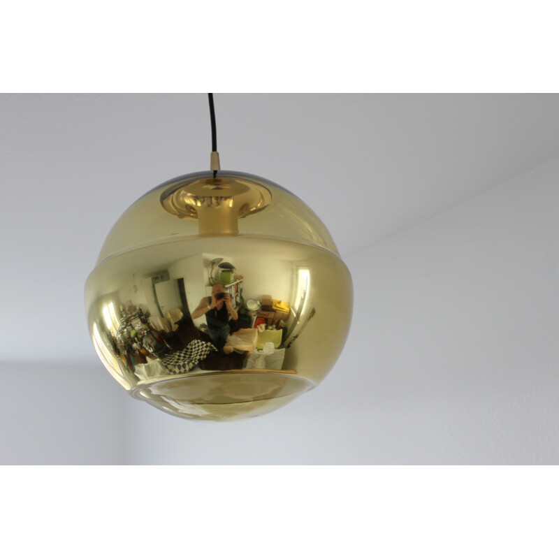 Golden pendant lamp in glass by Peill & Putzler