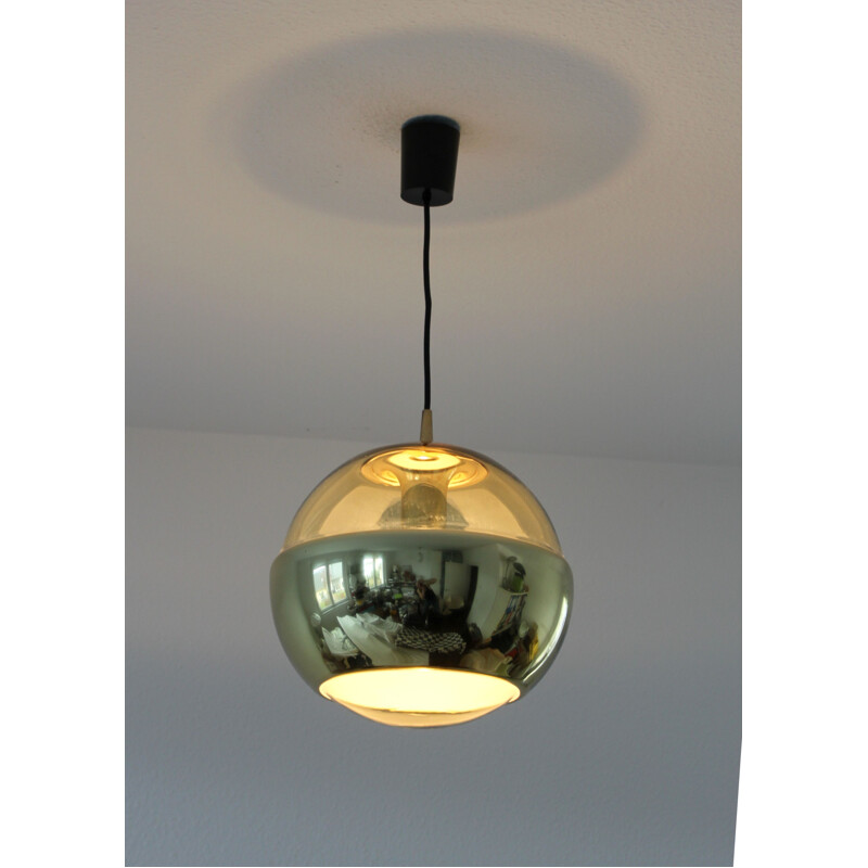 Golden pendant lamp in glass by Peill & Putzler