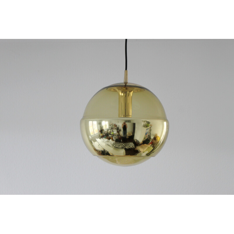 Golden pendant lamp in glass by Peill & Putzler