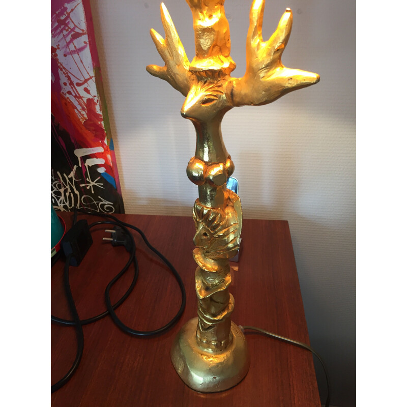 Vintage lamp in bronze by Pierre Casenove