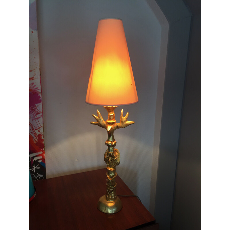 Vintage lamp in bronze by Pierre Casenove