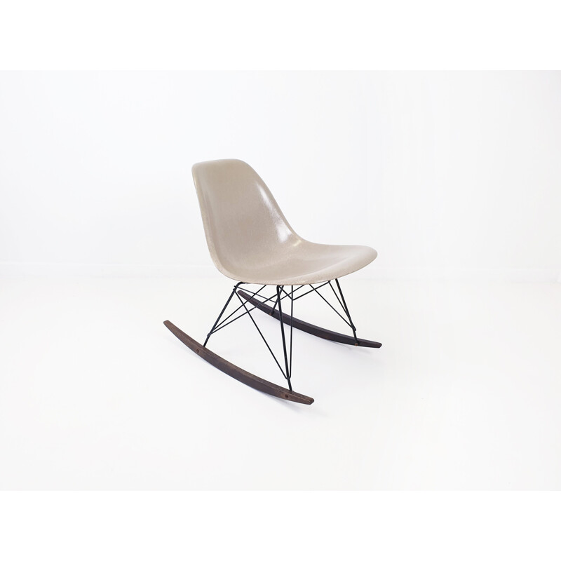 Beige rocking chair by Eames for Herman Miller
