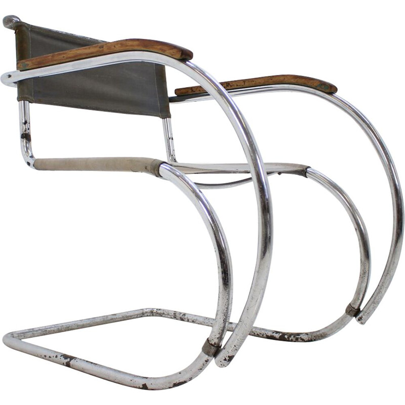 Vintage chair for Mücke Melder in iron and fabric 1930