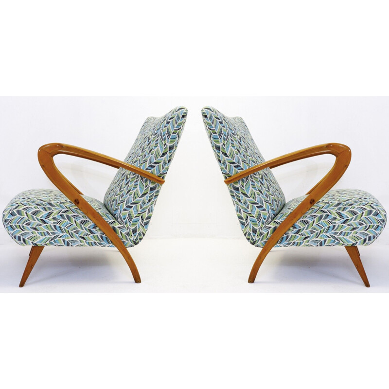 Pair of vintage armchairs by Guglielmo Ulrich