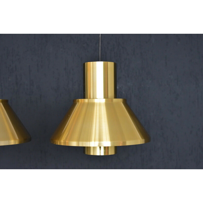 Golden pendant lamp by Jo Hammerborg for Fog & Mørup