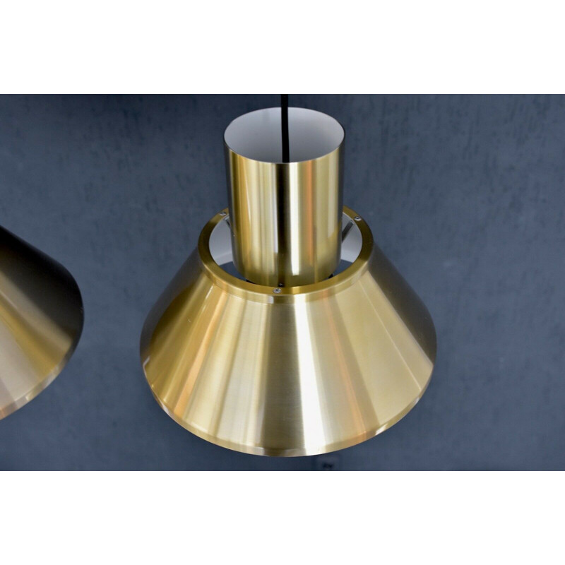 Golden pendant lamp by Jo Hammerborg for Fog & Mørup