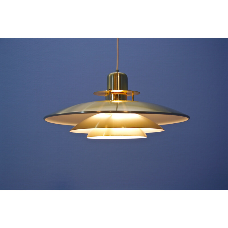 Danish pendant lamp in brass-coated aluminium