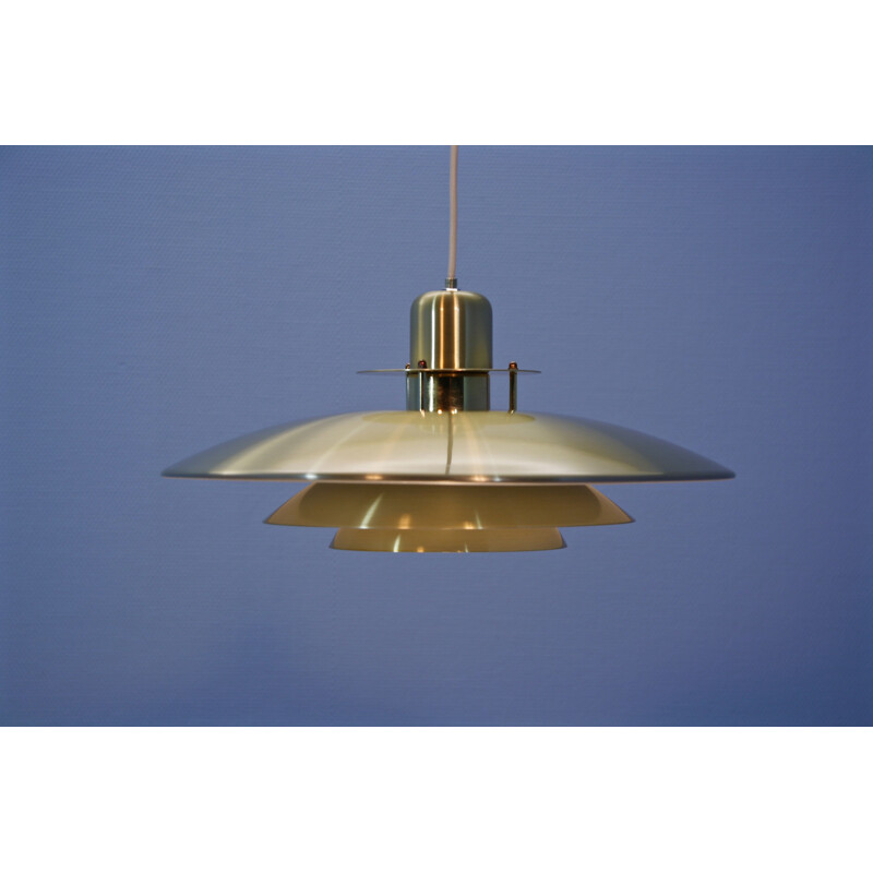 Danish pendant lamp in brass-coated aluminium