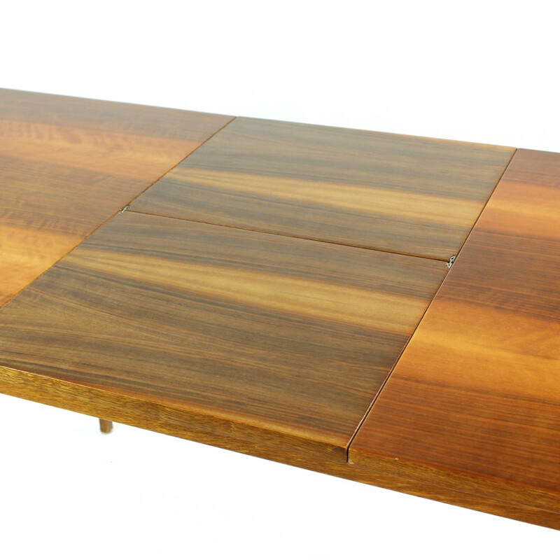 Vintage Dining Table foldout in Walnut Veneer for Jitona, Czechoslovakia 1970