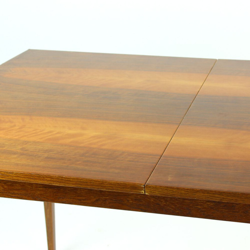 Vintage Dining Table foldout in Walnut Veneer for Jitona, Czechoslovakia 1970