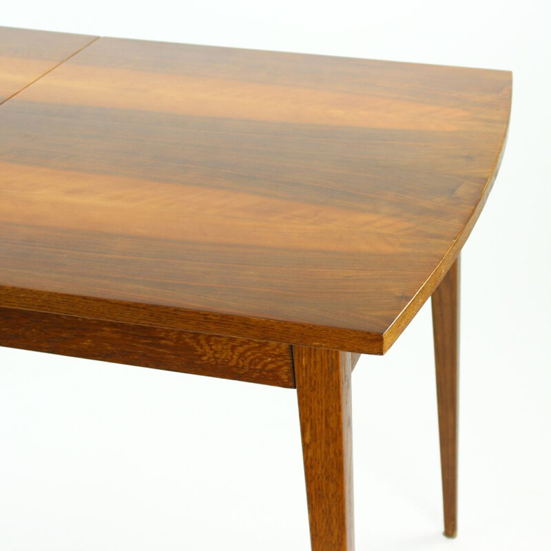 Vintage Dining Table foldout in Walnut Veneer for Jitona, Czechoslovakia 1970