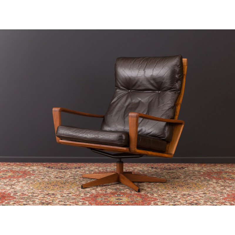 Fauteuil lounge pivotant vintage par Arne Wahl Iversen pour komfort, Danemark, années 1960