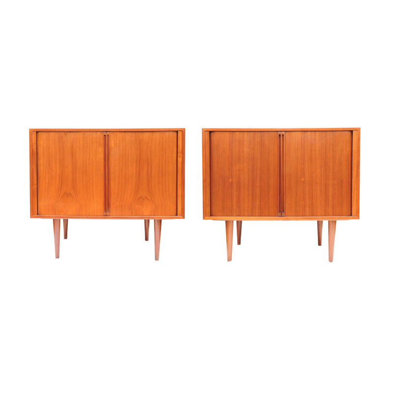 Pair of vintage cabinets in teak by Kai Kristiansen for Fm Møbler, Danish, 1960s