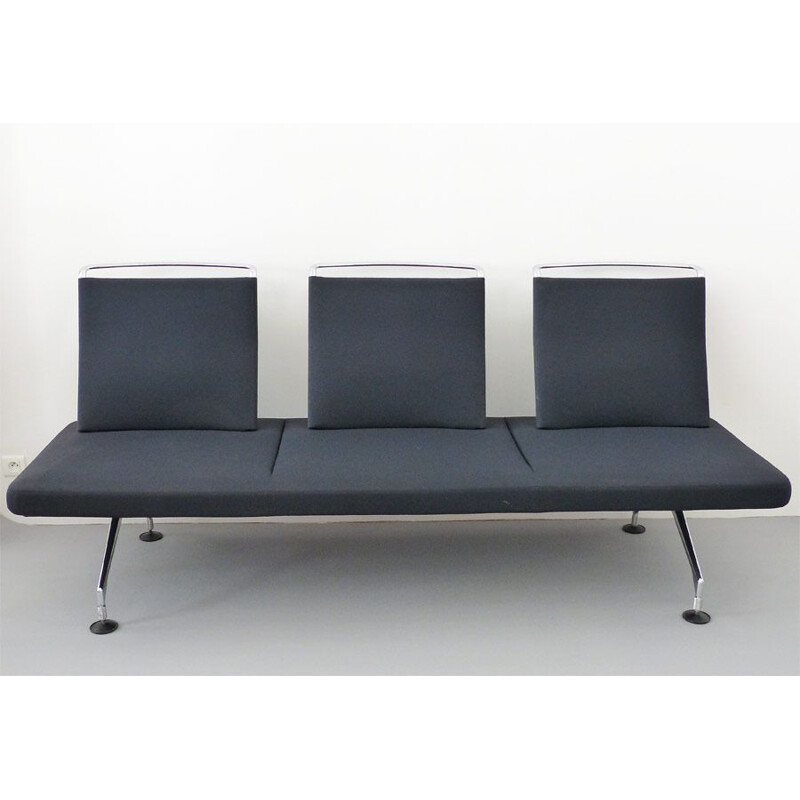 Vintage Area sofa for Vitra in chrome and black fabric 1990