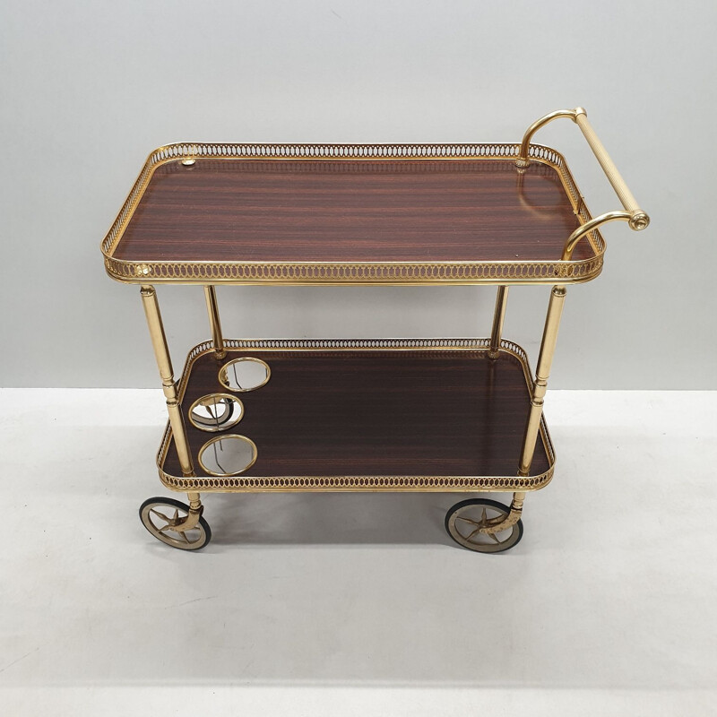 Vintage trolley in rosewood and brass 1960s