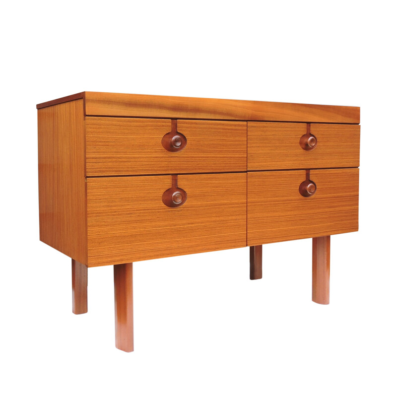 Vintage Four Drawer Chest of Drawers in teak 1960s