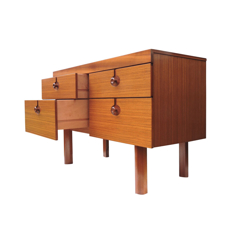 Vintage Four Drawer Chest of Drawers in teak 1960s