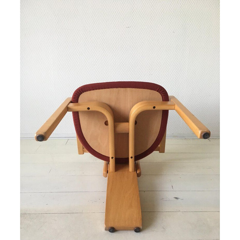 Satz von 4 Vintage-Stühlen für Westnofa aus Wolle und Eiche1980