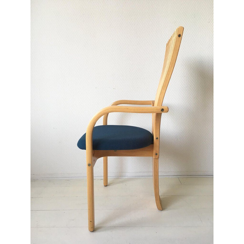 Set of 4 vintage chairs for Westnofa in wool and oakwood 1980